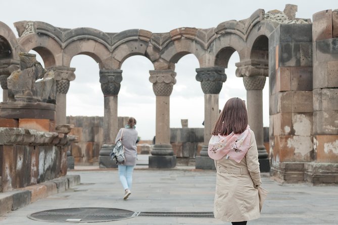 Private 8-9-hour Echmiadzin, Zvartnots, Garni and Geghard trip from Yerevan - Zvartnots Temple, columns and a reconstruction that survived skepticism